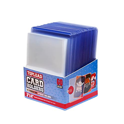 Top Loaders for Cards -35 Top Loaders and 35 Penny Sleeves - Baseball Card Sleeves - Pokemon Card Sleeves - Standard Size 3'' x 4'' Toploader 35pt- Hard Card Sleeves - Trading Card Sleeve
