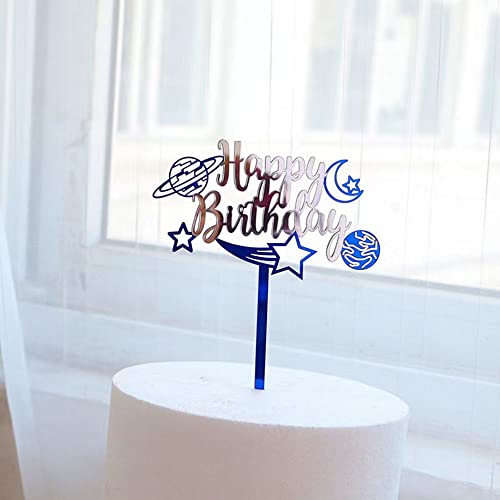 Space- moon-stars- meteors Cake Topper, ships Cake Topper Party The guitar fo Kids Party Birthday Cake Decoration Supplies