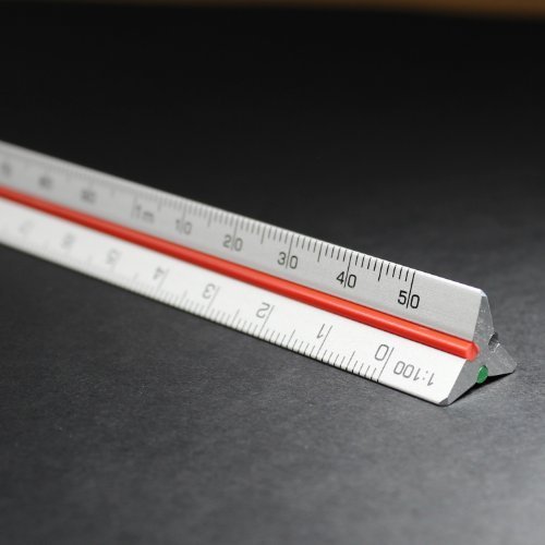 20cm Aluminium Mini Maßstab Lineal 1:10 1:20 1:25 1:50 1:100 1:125 Taschenformat Metallic Alu Dreikant