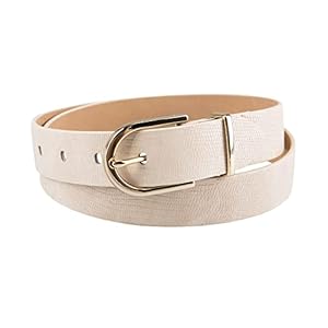 Calvin Klein Women’s Round Buckle Fashion Statement Casual Belt for Jeans, Trousers