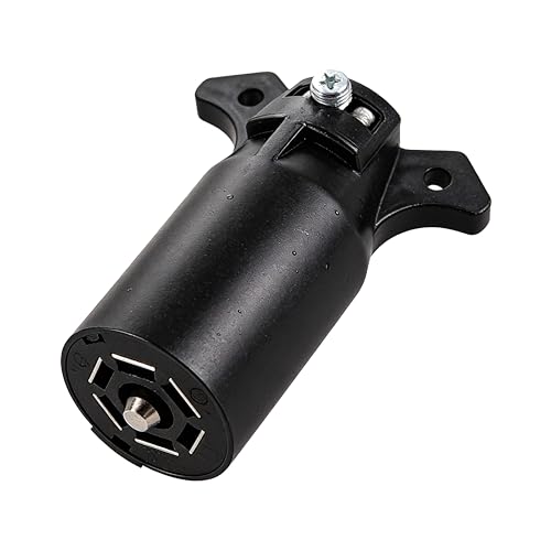 NEW SUN® Superior 7 Pin Trailer Plug, RV-Style 7 Way Flat Bl...