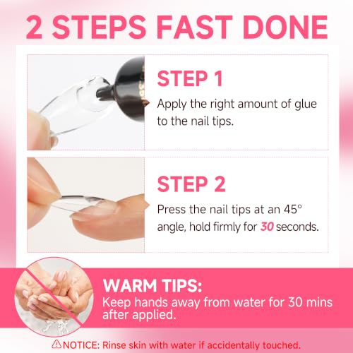 Image of UNA GELLA No Lamp Need Solid Nail Glue for Press Ons: Nails Acrylic Nails Super Strong Semi Nail Glue Gel Fast Curing 10ml*2pcs Long Lasting Gel Glue Kit