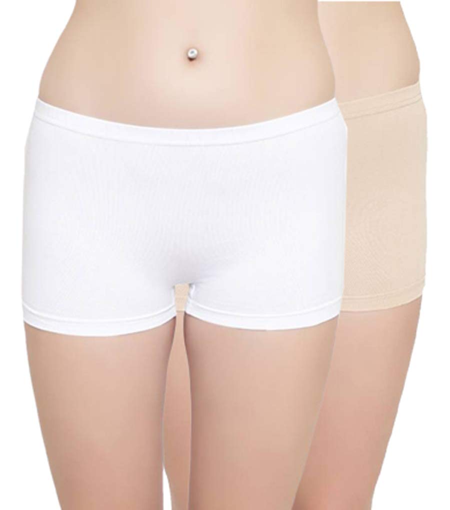 glamoras Women's 100% Cotton Lycra Seamless Mid-Rise Boxer Brief Boyshort Panty,(Pack of 2)-picture-18