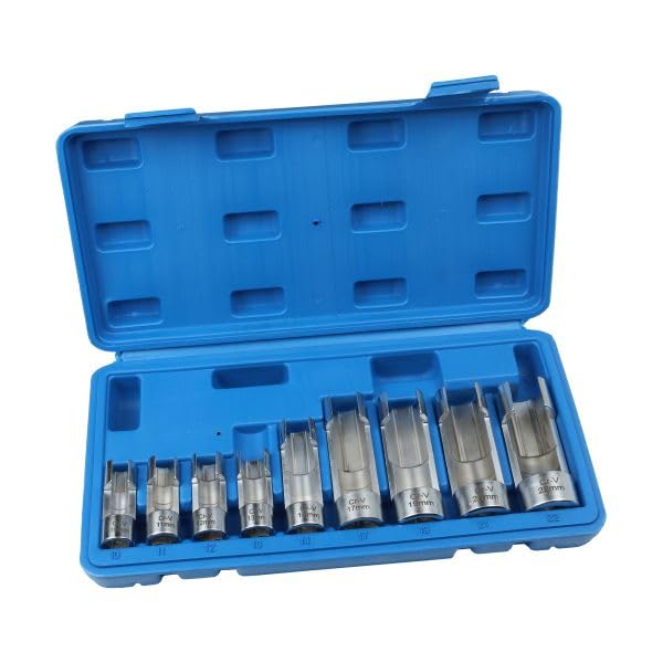 US PRO 9-Piece Slotted Socket Set, 3/8" and 1/2" Drive, 10-22mm, Chrome Vanadium Steel