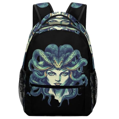 Medusa Greek Mythology Funny Backpack Casual Daypack Lightweight Shoulders Bag for Men Women Cute Print