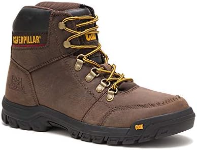 Cat Footwear Men's Outline Soft Toe Work Boot, Seal Brown, 9 Wide | Image 1