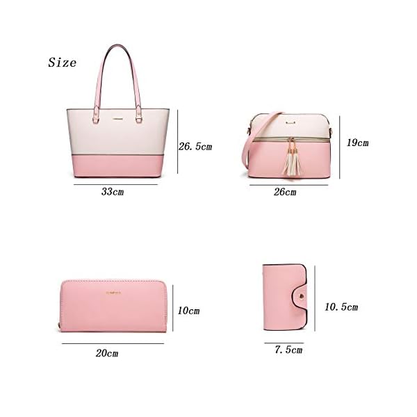 Women-Fashion-Synthetic-Leather-Handbags-Tote-Bag-Shoulder-Bag-Top-Handle-Satchel-Purse-Set-4pcs Women Fashion Synthetic Leather Handbags Tote Bag Shoulder Bag Top Handle Satchel Purse Set 4pcs