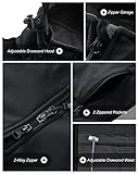 33,000ft Softshelljacke Damen Lange Übergangsjacke Wasserdicht Winddicht Softshellmantel Windbreaker Atmungsaktiv Wanderjacke Outdoor Mantel mit Abnehmbarer Kapuze Schwarz S