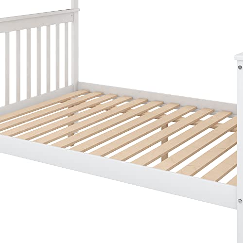 Citylight Twin Over Full Bunk Beds With Stairs, Wood Bunk Bed With Storage And Guard Rails,Stairway Bunk Beds Twin Over Full Size For Kids, Bedroom, Dorm, Teens, Adults,White #TOP7