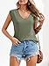 Langwyqu Womens Cap Sleeve Blouses T-Shirt Casual Loose Fit Basic Shirts Tank Tops