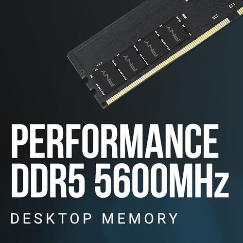 Image of PNY Performance 16GB (1x16GB) DDR5 RAM 5600MHz (PC5-44800) - CL46, 1.1V - Compatible with 5200MHz, 4800MHz - Desktop Memory - MD16GSD5560046-TB - Not Compatible with Intel 15th Gen
