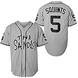 The Sandlot Benny 'The Jet' Rodriguez Michael Squints Alan Yeah-Yeah Bel Air 3D Print Fashion Movie Baseball Jerseys (5 Squints Grey, Medium)