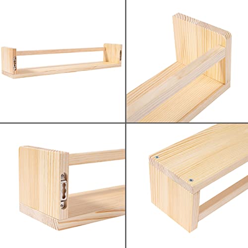 Azsky 24 Inch Rustic Natural Wood Floating Nursery Book Shelves,Wall Book Shelves For Farmhouse,Bathroom Décor,Kitchen Spice Rack,Or Book Shelf Organizer For Home Décor,A Set Of 3 Same Sizes #TOP7
