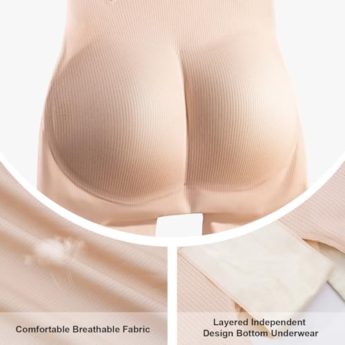 Image of MOVWIN Padded Underwear for Women Built-in 7mm 16mm Fake Butt Pads for Bigger Butt Lifting Panties Tummy Control Shapewear