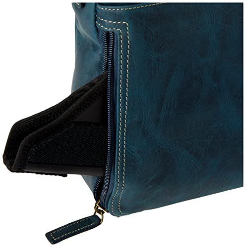 Gun Tote'n Mamas womens Bag Concealed Carry Distressed Buffalo Crossbody Organizer by Gun Tote n Mamas Blue , Blue, Medium US4