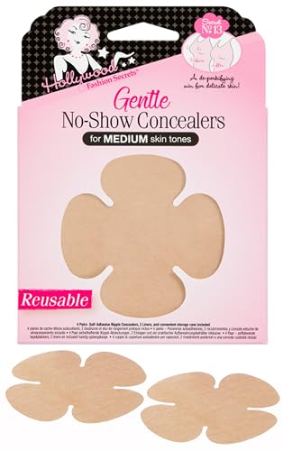 Hollywood Fashion Secrets Gentle No-Show Reusable Concealers Medium Shade (4 pairs/pack) 2-Packs