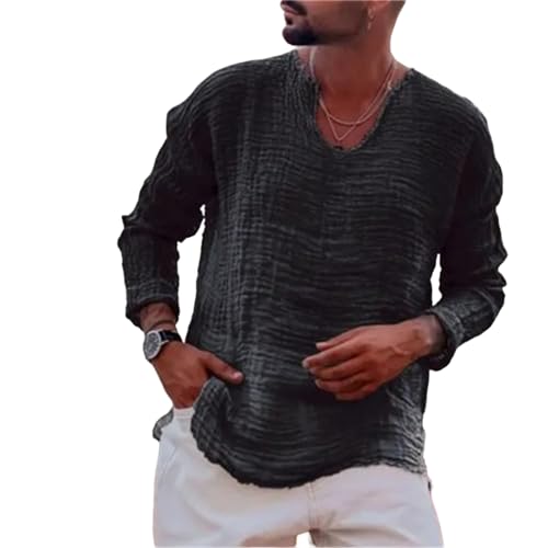 【極美品】Black Frayed Edge Linen Shirt Black Frayed Edge Linen Shirt