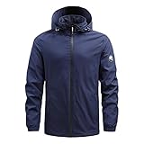 Men's Mountain Outwear Denim Jacket Thick Lightweight Slim Fit Hood Outwear Outdoor Double Breasted...