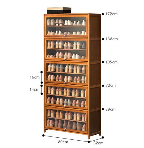 Armoire à chaussures grande capacité avec étagère à clapets compacte - 2