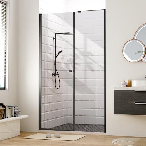 Bathbliss 52-54' W&times;72' H Shower Door Pivot, 1/4'(6mm) Thick Clear Tempered Glass with SGCC & ANSI...