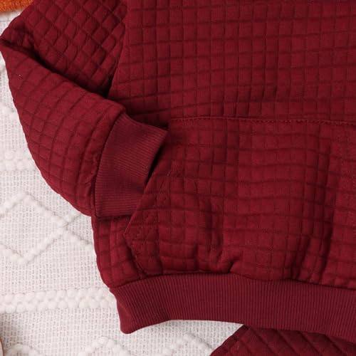 Moletom com capuz e moletom de manga comprida de cor sólida para meninos e meninas, outono e inverno