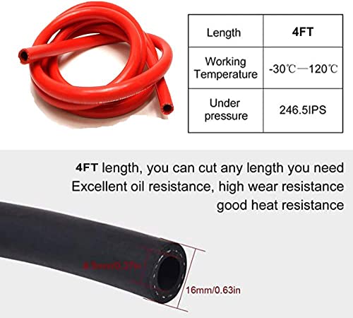 Performance 4Ft High Temperature Silicone Vacuum Tubing Hose Red (3/8" (10Mm) #TOP1