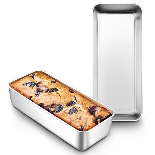 Joyfair Brotbackform 2er Set, 31,2cm Edelstahl Groß Kastenform Brotform, 7,5cm Tiefe Backform Rechteckig Toastbrot für Brot/Kuchen/Toast, Gesund & Ungiftig,...