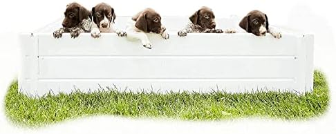 Clean Earth Works - 48” x 48” - White Large Vinyl Plastic Whelping Box & Puppy Playpen, Good for All Animals - Indoors & Outdoors - 48”L x 48”W x 11”H