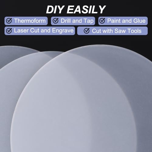 Image of PATIKIL 36Pcs Acrylic Sheet Clear Blank Cast for LED Light Base, 2mm /0.08 inch Thick Square /Round Transparent Panel Board with Film for Table DIY Display Project
