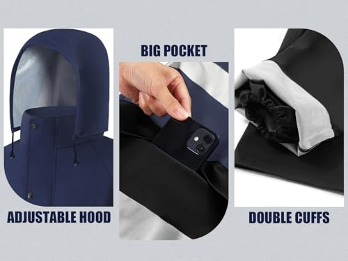 Image of RainRider Rain Suits Waterproof for Men Women Heavy Duty Rain Gear Reflective Jacket Bib Pants 3 Pieces Rainwear