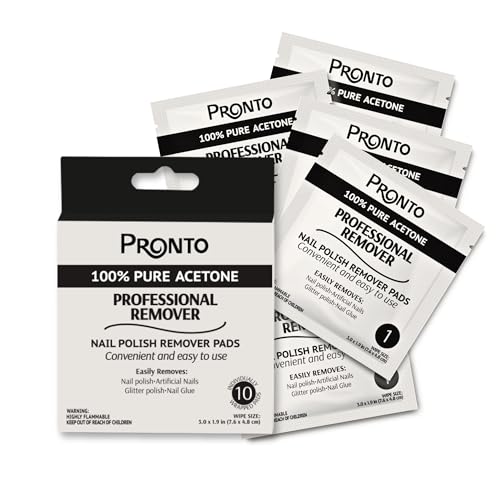 Pronto Nail Polish Remover Pads, 10 Pcs. Individually Wrapped Ace...