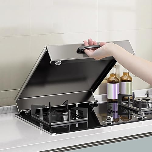 Tapa Encimera Gas, Protector Cocina Gas con Mango Anti-escaldaduras y Almohadilla Antideslizante, Cubre Encimera para Ampliar el Espacio de Trabajo de La Cocina(14x18in/35x45cm)