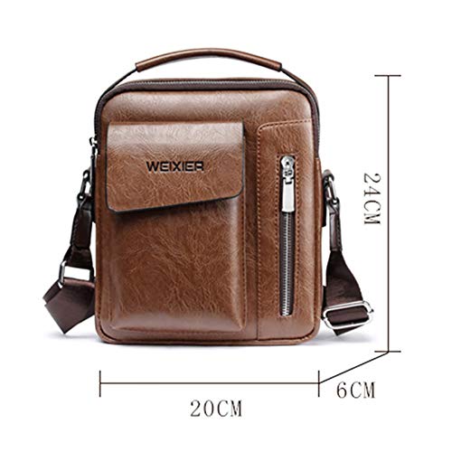 Bolsa carteiro masculina vintage de couro PU com aba transversal da EFINNY