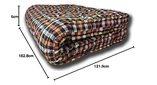 Image of Deevine Craft Quality Soft Cotton Multicolour Mattress Gadda Box Cotton Quilt Rectangle Type 4 Inch Height Deewan Bed 48x72x4 Inch