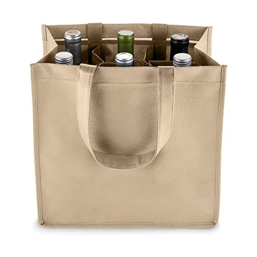 6 Bottle Non Woven Tote In Beige by True