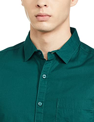 Image of The Indian Garage Co Men Slim Fit Solid Full Sleeves Cutaway Collar Casual Shirt