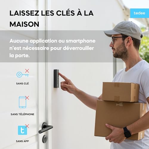 Clavier biométrique Tedee Keypad PRO avec empreinte digitale et code PIN pour serrure connectée - 5