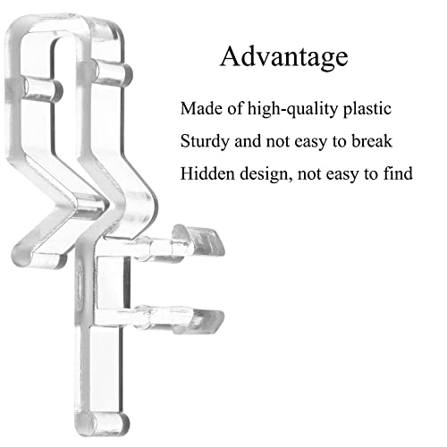 Valance Clips for Blinds 1.6 Inch Hidden Channel Window Blind Clips Clear Plastic Replacement Accessories Parts for Horizontal Wood Blinds (20 Pieces)