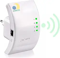 Repetidor Amplificador de Sinal Wireless Aumente o alcance do seu Wi-Fi em até 10m Homologado. Ideal para 110v/220v