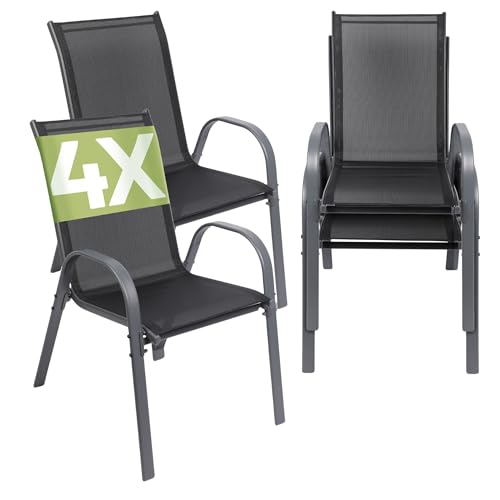 Albatros Gartenstühle 4er Set Kuba – stapelbar mit robustem...
