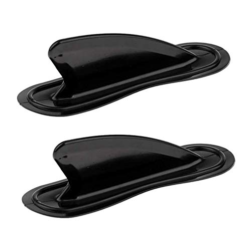 Enfudid 2 Pcs Kayak Skeg Tracking Fin, Inflatable Boat Shark Fin Watershed Board Fin Mounting Points PVC Replacement Accessories Universal for Most Surfboard/Canoe Boat/Paddleboard (Black)