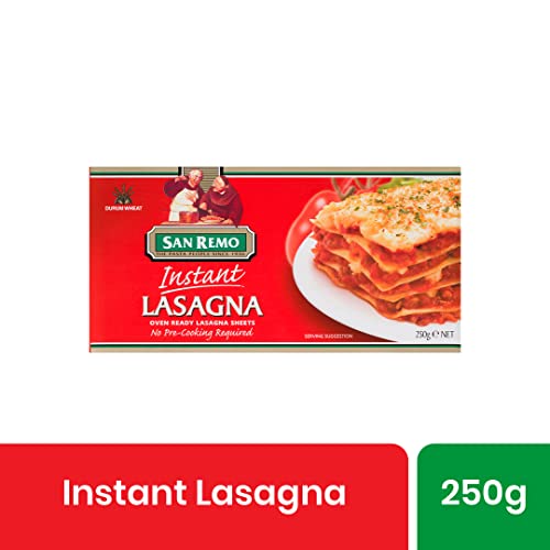 Image of San Remo Instant Lasagna Sheets 500gms Oven Ready Lasagna Sheets Australia's No 1.(2 Pack of 250gms)