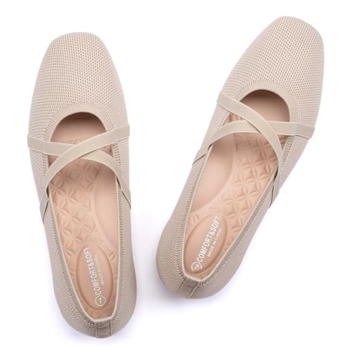 Ballerines plates pour femme Mary Jane confort bout carré lanière croisée