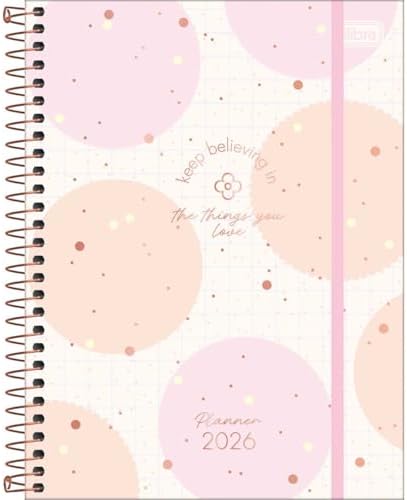 Tilibra - Planner Espiral 17,7 x 24 cm Soho 90 G 2026 - Bolas Gra...
