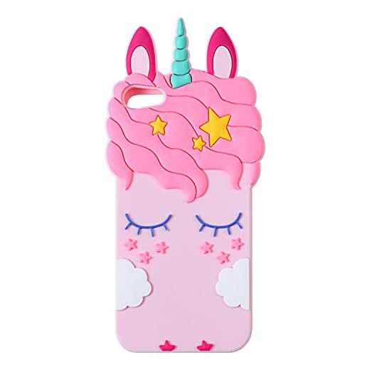 Joyleop Pink Unicorn Case for iPod Touch 6 5 Generation,Cute 3D Cartoon Animal Cover,Kids Girls Soft Silicone Gel Rubber Kawaii Fun Cool Unique Character Skin Protector Cases Touch 5th 6th Gen
