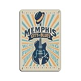 EKMCL Vintage Metall Blechschilder Memphis Gitarre Blues 