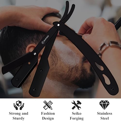 Variante de ASIPRO navaja de afeitar acero inoxidable con funda y 30 cuchillas