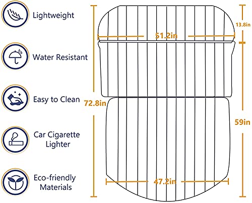 QDH SUV Air Mattress-Thickened Car Bed Back Seat Mattress-Portable Car Mattress for Vehicle Cushion Air Bed Inflatable Mattress with Air-Pump-Camping Blow Up Mattress (Black and Blue) - Thumbnail 6