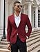 COOFANDY Mens Casual Blazer Slim Fit Suit Jacket Two Button Lightweight Sport Coat Christmas Party Blazer Jacket Wine Red