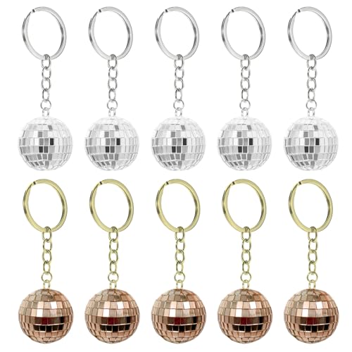 Boule disco pour fête thématique rétro décoration table et clés